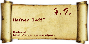 Hafner Ivó névjegykártya