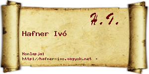 Hafner Ivó névjegykártya
